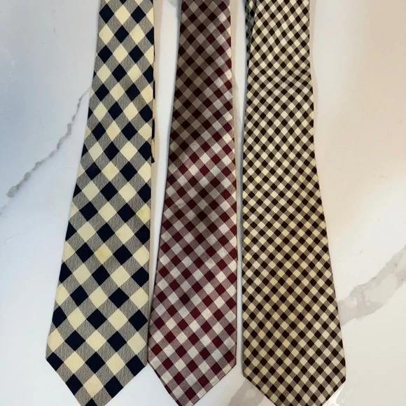Set of 3 Polo by Ralph Lauren Silk Check Ties - Picture 2 of 8